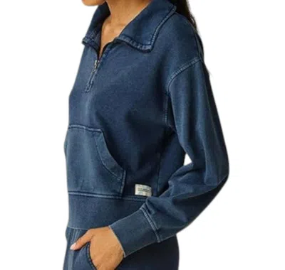 Fair Harbor Saltaire Half Zip Sweater In Navy In Blue