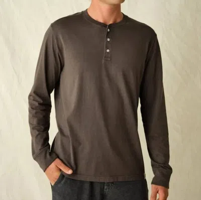 Fair Harbor Saltaire Henley Long Sleeve Top In Black