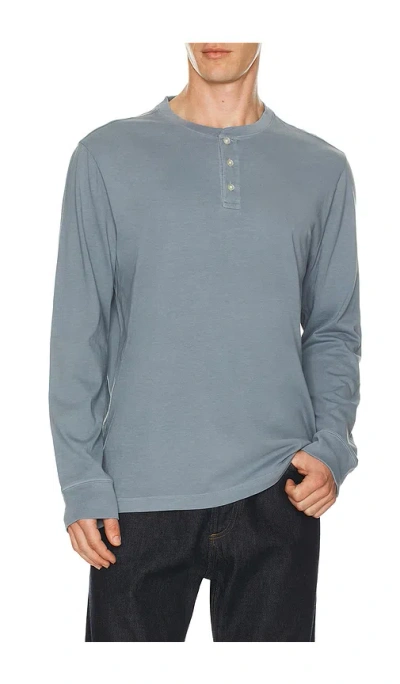 Fair Harbor Saltaire Long Sleeve Henley In Blue
