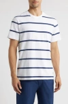 Fair Harbor Saltaire Organic Cotton Graphic T-shirt In Beach Navy Stripe