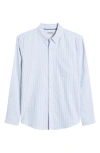 Fair Harbor Salty Oxford Dress Shirt In Light Blue Stripe