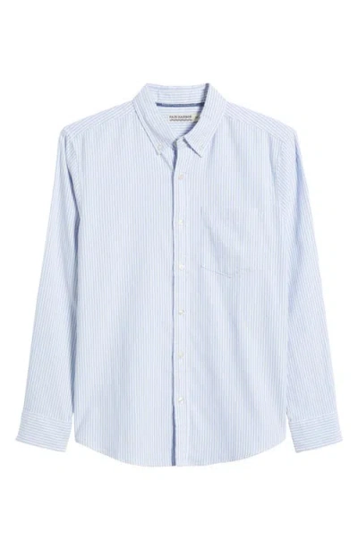 Fair Harbor Salty Oxford Dress Shirt In Light Blue Stripe
