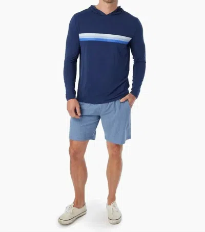 Fair Harbor Seabreeze Long Sleeve Pull-on Hoodie In Navy Hombre In Blue