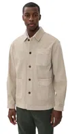 Fair Harbor Seaport Stretch Cotton Blend Chore Jacket In Neutral