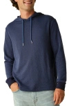 Fair Harbor Tailwind Textured Hoodie In Navy Twill