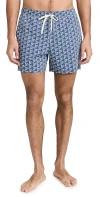 Fair Harbor The Bungalow Swim Trunks 5 Rolling Waves In Navy Geo
