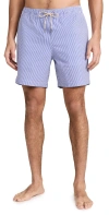 Fair Harbor The Bayberry Swim Shorts 7'' Sky Blue Seersucker In Light Blue Seersucker