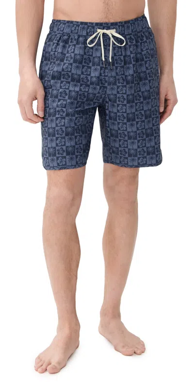 Fair Harbor The Anchor Swim 6 Trunks Navy Hibiscus In Blue