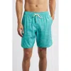 Fair Harbor The Anchor Swim Trunks In Aqua Topographic