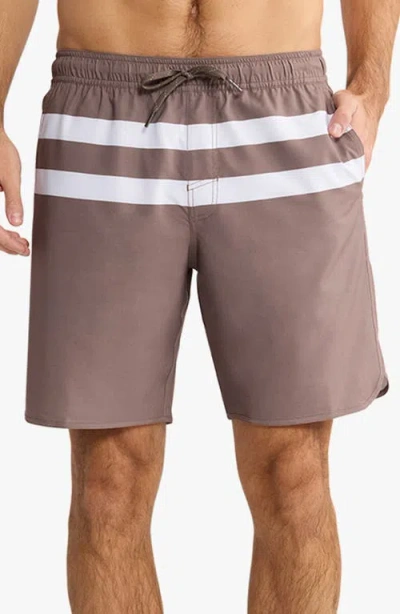 Fair Harbor The Anchor Swim Trunks In Brown