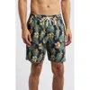 Fair Harbor The Anchor Swim Trunks In Olive Tropical