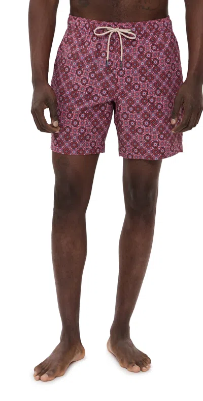 Fair Harbor The Bayberry 7 Swim Trunks Coral Sand Dollars