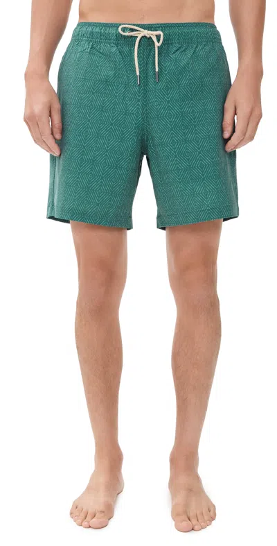Fair Harbor The Bayberry Swim Trunks 7 Green Shibori