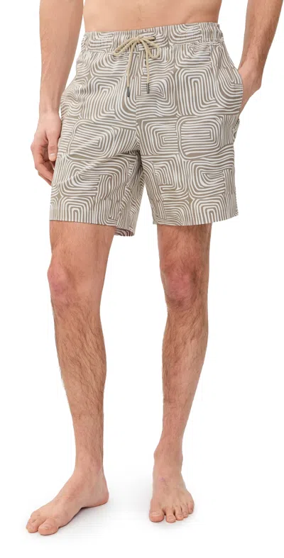Fair Harbor The Bayberry Swim Trunks 7 Wavy Sands In Gray