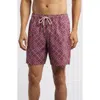 Fair Harbor The Bayberry Swim Trunks In Coral Sand Dollars