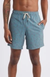 Fair Harbor The Bayberry Swim Trunks In Pewter Tidal Waves