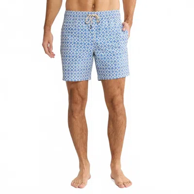 Fair Harbor The Bayberry Trunk - 7" In Seersucker Sea Blue Tiles