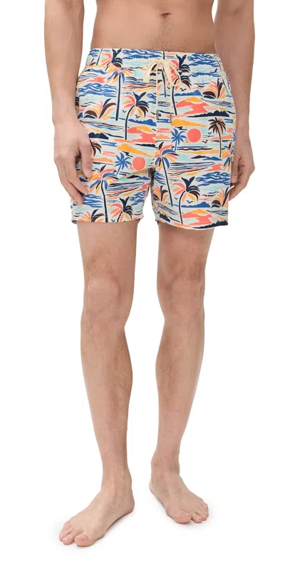 Fair Harbor The Bungalow Swim Trunks 5 Hidden Cove In Multi