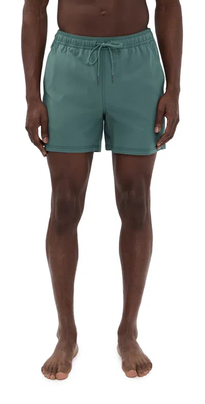 Fair Harbor The Bungalow Swim Trunks 5 Seapine In Blue