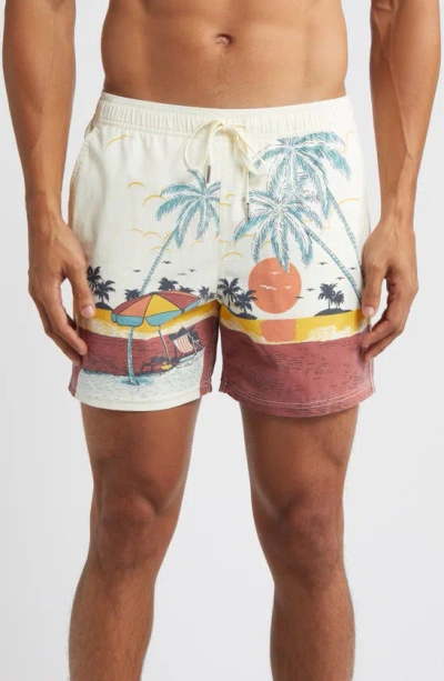 Fair Harbor The Bungalow Swim Trunks In Beach Sunset