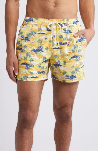 Fair Harbor The Bungalow Swim Trunks In Birds Of Paradise Windsail