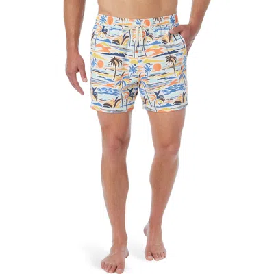 Fair Harbor The Bungalow Water Repellent Swim Trunks In White