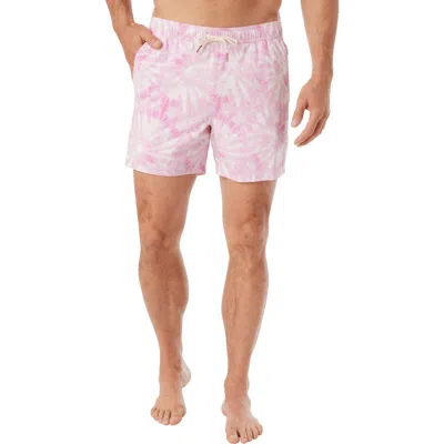 Fair Harbor The Bungalow Water Repellent Swim Trunks In Pink