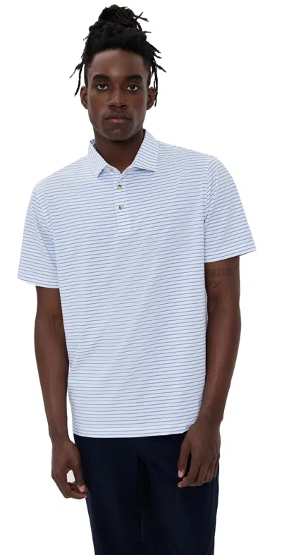 Fair Harbor The Compass Golf Polo Light Blue Stripe