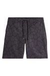 Fair Harbor The Ozone Water Repellent Board Shorts In Black Pebbles