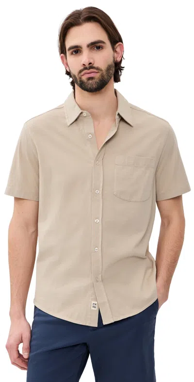 Fair Harbor The Saltaire Short Sleeve Shirt Shell In Brown