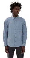 Fair Harbor Wilder Stretch Corduroy Shirt Maritime In Blue