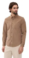 Fair Harbor Wilder Stretch Corduroy Button-down Shirt In Brown