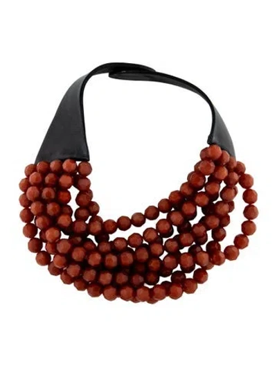 Pre-owned Fairchild Baldwin Bella Marble Caramel Necklace, 18.5" In Multi