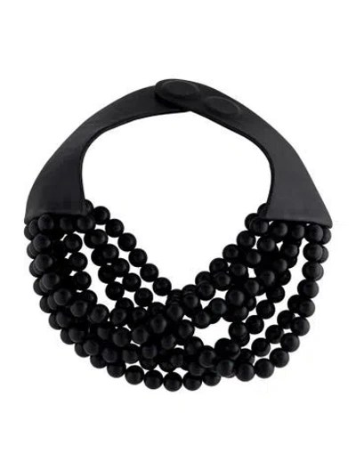 Pre-owned Fairchild Baldwin Bella Matte Black Necklace, 8" In Multi