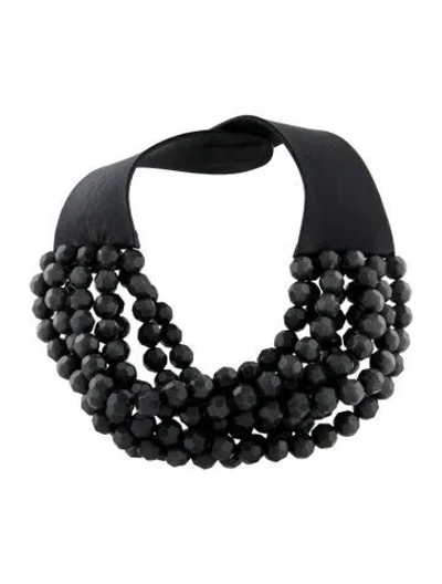 Pre-owned Fairchild Baldwin Leather & Resin Multistrand Necklace, 18"