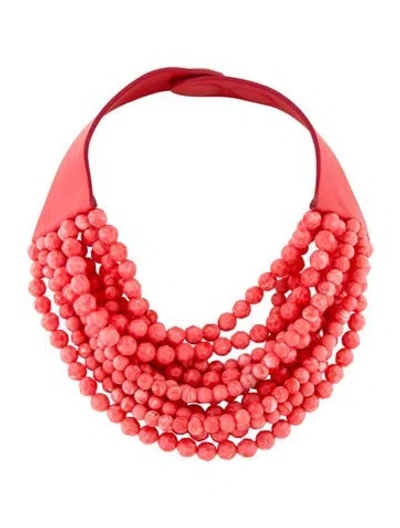 Pre-owned Fairchild Baldwin Leather & Resin Multistrand Necklace, 18.5"