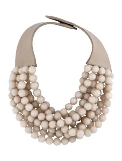 Pre-owned Fairchild Baldwin Leather & Resin Multistrand Necklace, 18.5" In Multicolor