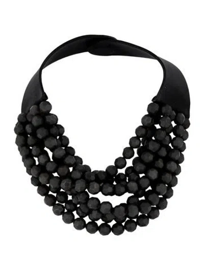 Pre-owned Fairchild Baldwin Leather & Resin Multistrand Necklace, 19"