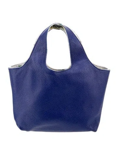 Pre-owned Fairchild Baldwin Leather Top Handle Bag In Blue
