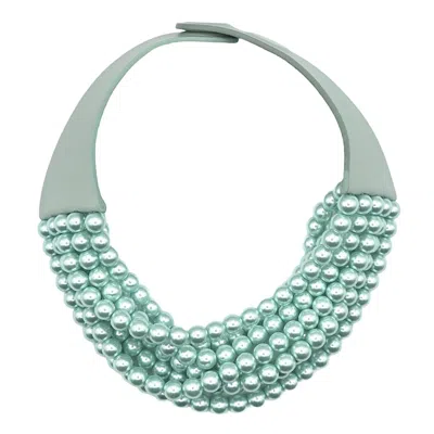 Fairchild Baldwin Women's Blue Bella Glass Pearl Steel Aqua Necklace