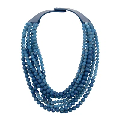 Fairchild Baldwin Women's Blue Helena Marble Denim Necklace