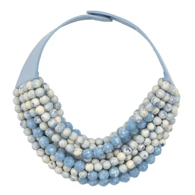 Fairchild Baldwin Women's Blue Marbella Tie Dye Stone Cornflower Necklace