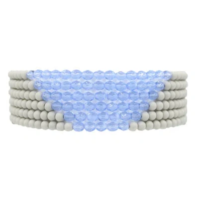 Fairchild Baldwin Women's Blue / White Eva Choker Necklace - Light Sapphire In Metallic