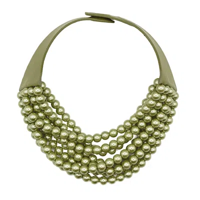 Fairchild Baldwin Women's Green Bella Glass Pearl Summer Olive Necklace