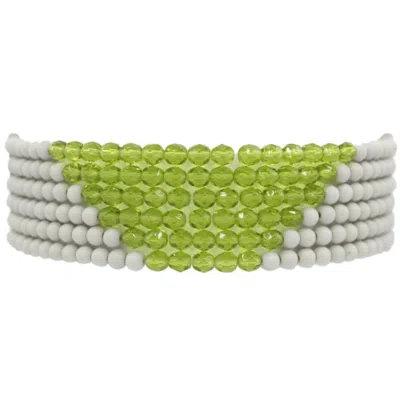 Fairchild Baldwin Women's Green / White Eva Choker Necklace - Olivine