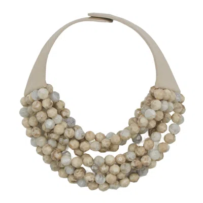 Fairchild Baldwin Women's Grey / Neutrals Bella Marble Stone Mineral Necklace