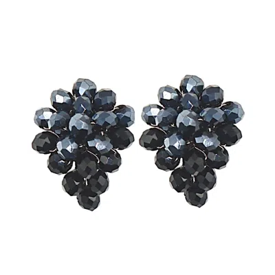 Fairchild Baldwin Women's Pear Earrings Crystal Jet Black