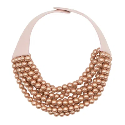 Fairchild Baldwin Women's Pink Bella Glass Pearl Summer Rose Necklace
