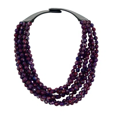 Fairchild Baldwin Women's Purple Helena Marble Elderberry Necklace