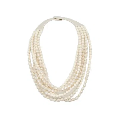 Fairchild Baldwin Women's White / Gold Helena Pearlized White Necklace In Multi